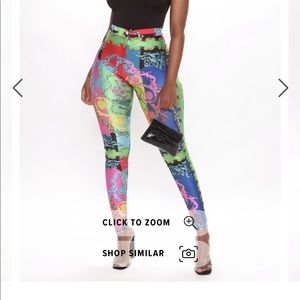 FaahionNova dipped in Baroque high waist pants